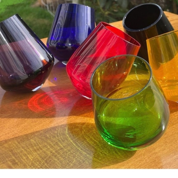 Rare Set of 5 Vintage hand blown glasses - Picture 2 of 3